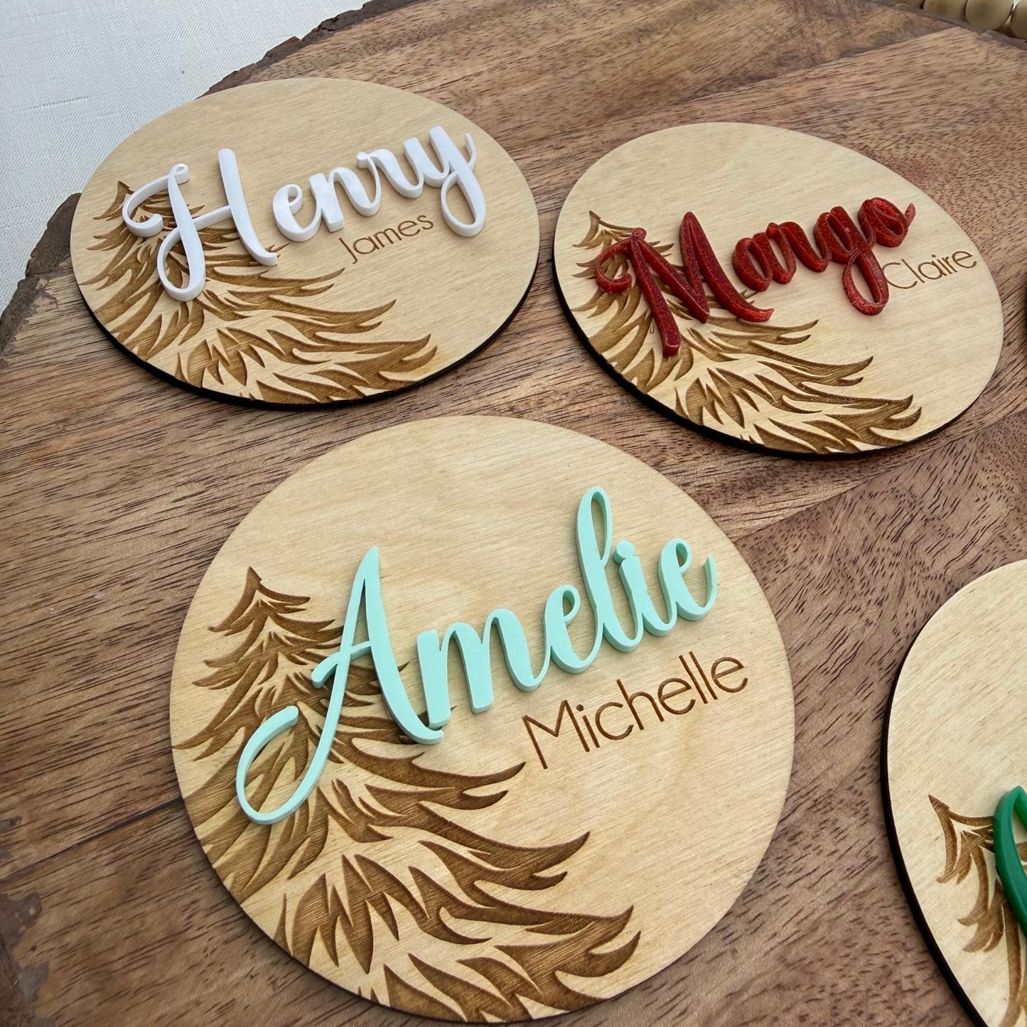 Festive Winter Baby Name Sign: Christmas Announcement Plaque for Newborn Hospital Photos & Welcome