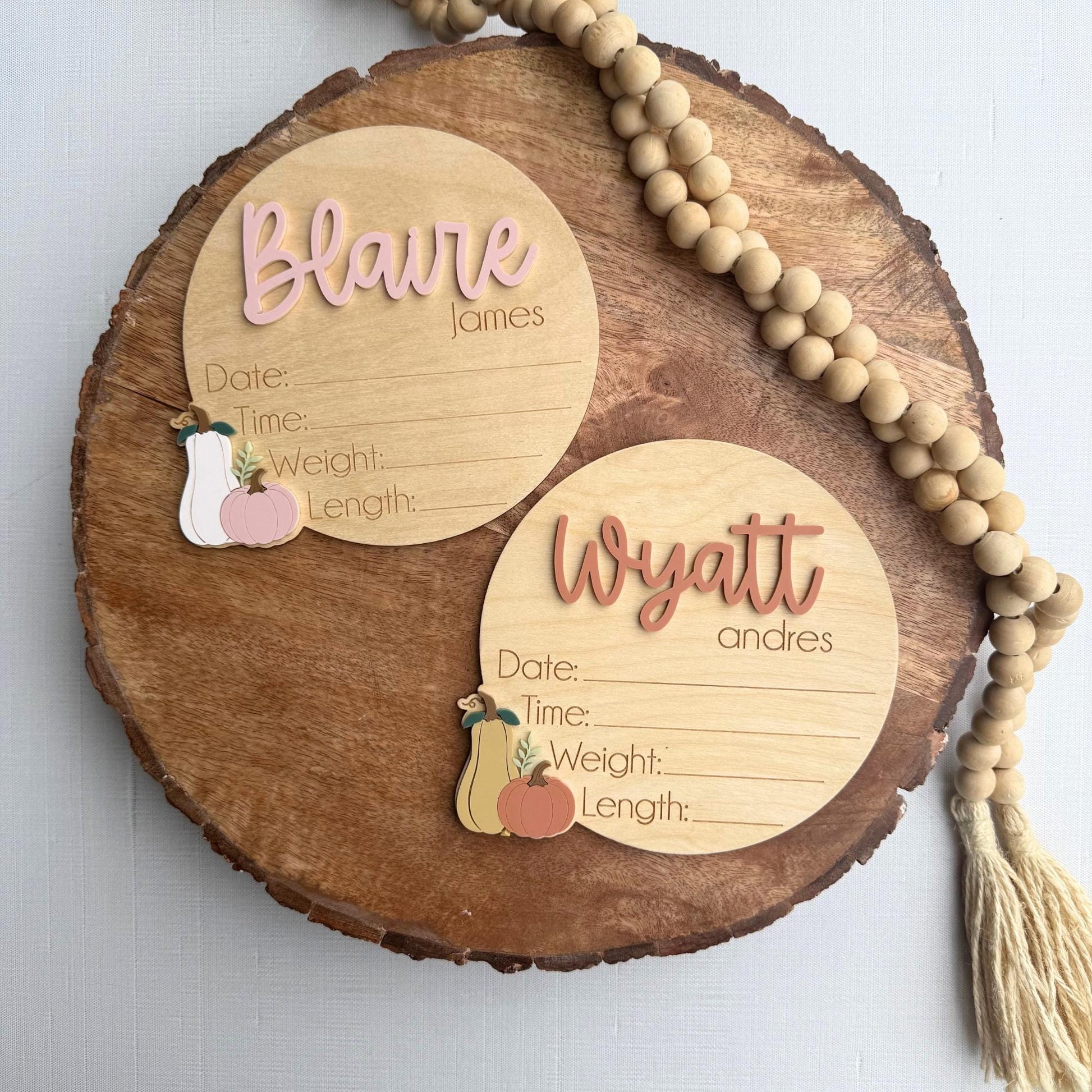 Personalized Pumpkin Baby Announcement Sign: Fall Thanksgiving Themed