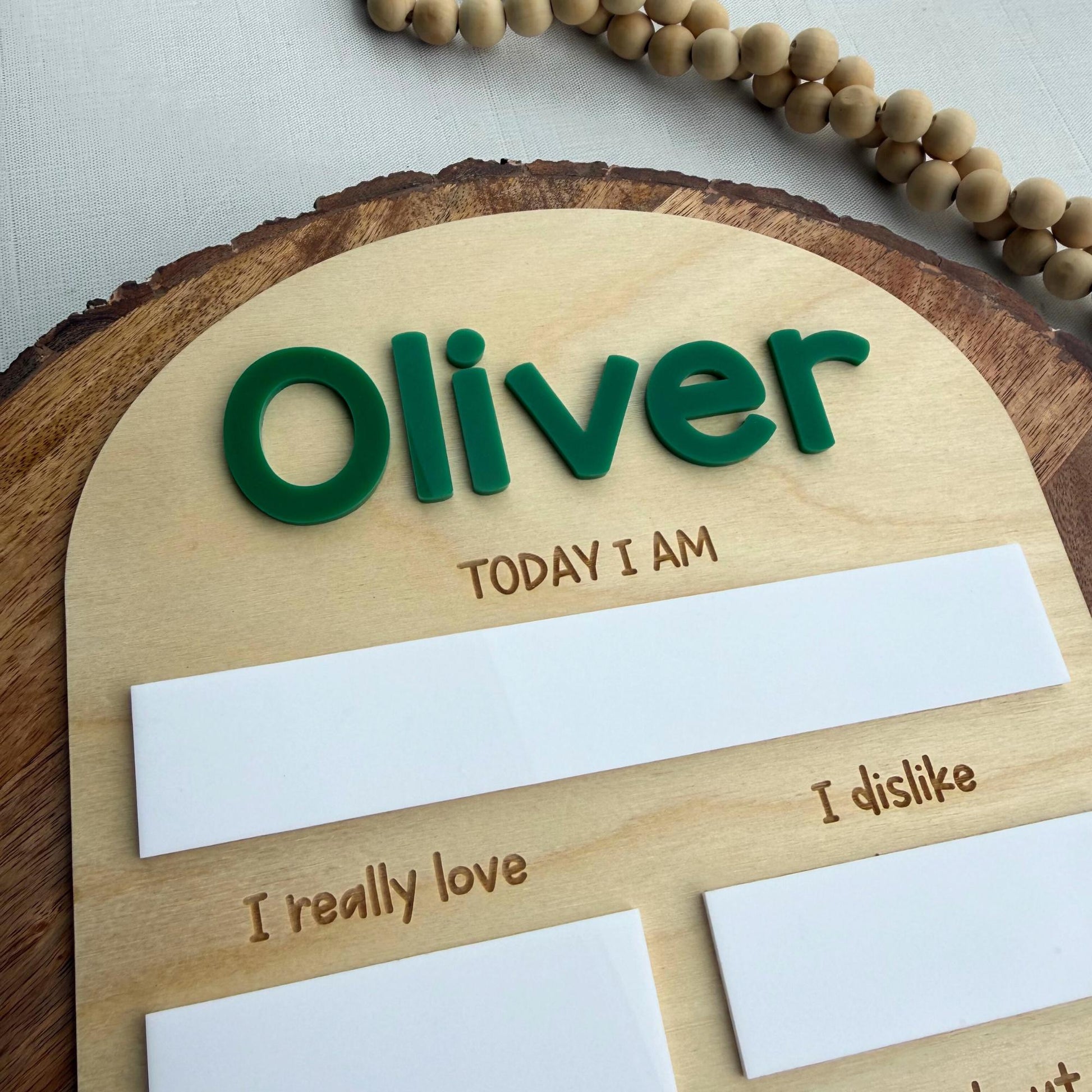 Personalized Baby Milestone Board: Wooden Photo Prop, Dry Erase