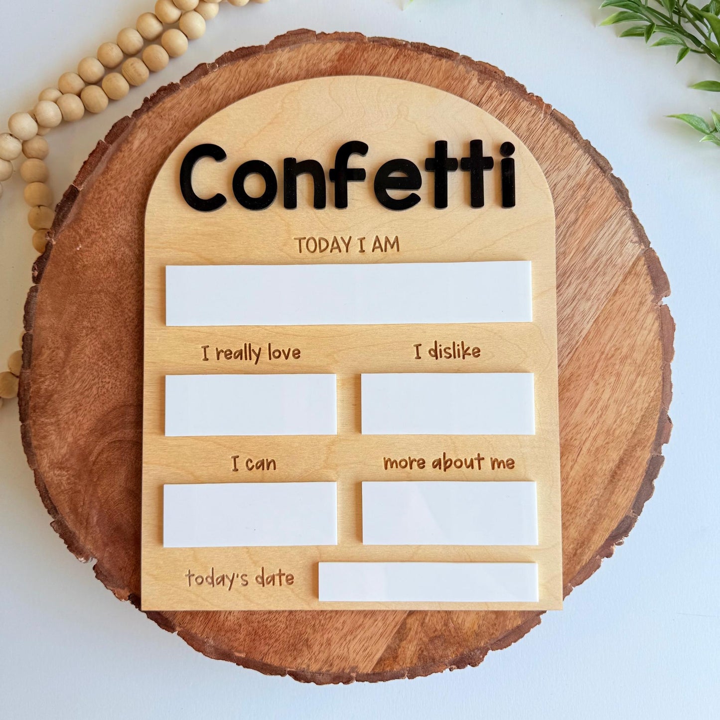 Personalized Baby Milestone Board: Wooden Photo Prop, Dry Erase