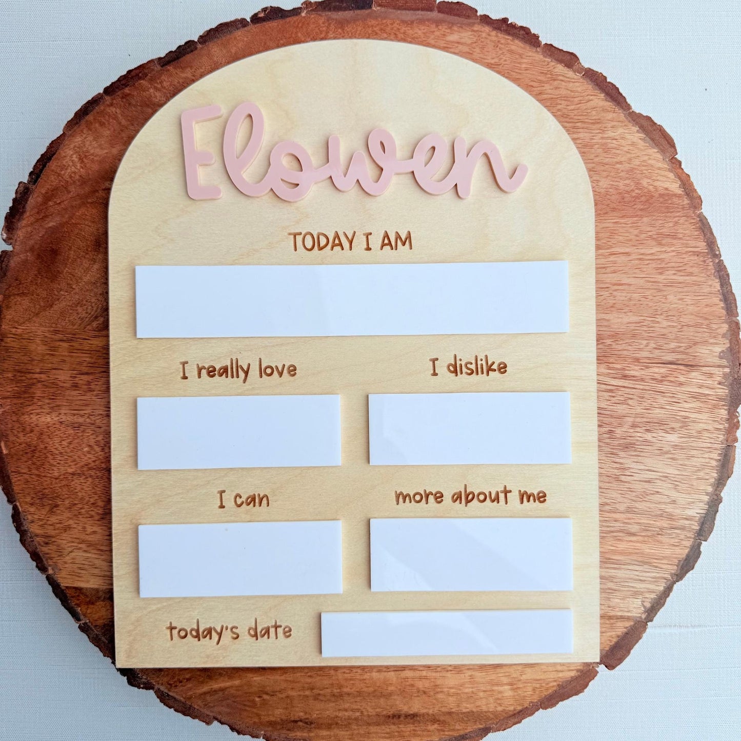 Personalized Baby Milestone Board: Wooden Photo Prop, Dry Erase