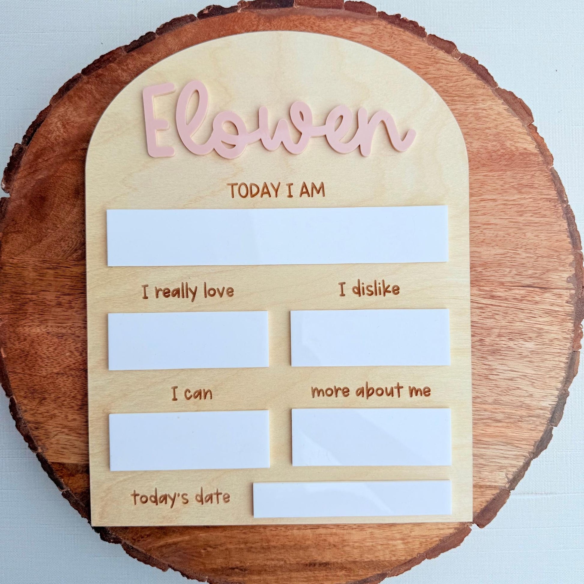 Personalized Baby Milestone Board: Wooden Photo Prop, Dry Erase