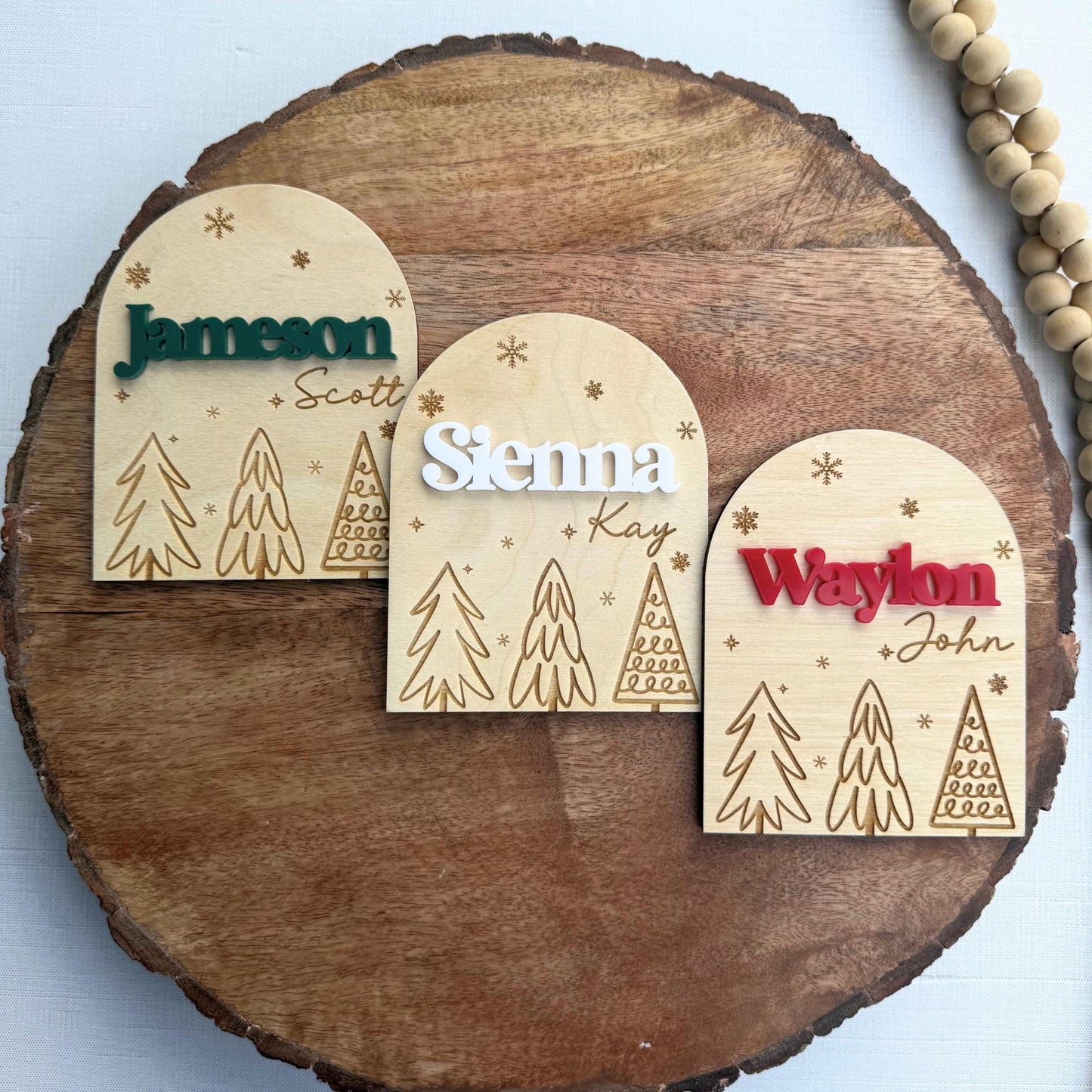 Festive Winter Baby Name Sign: Christmas Announcement Plaque for Newborn Hospital Photos & Welcome
