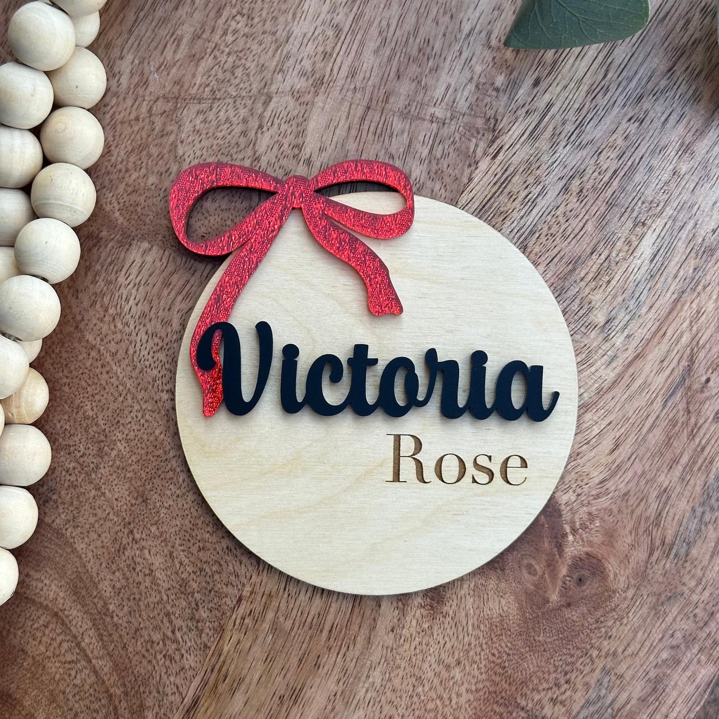 Festive Winter Baby Name Sign: Christmas Announcement Plaque for Newborn Hospital Photos & Welcome