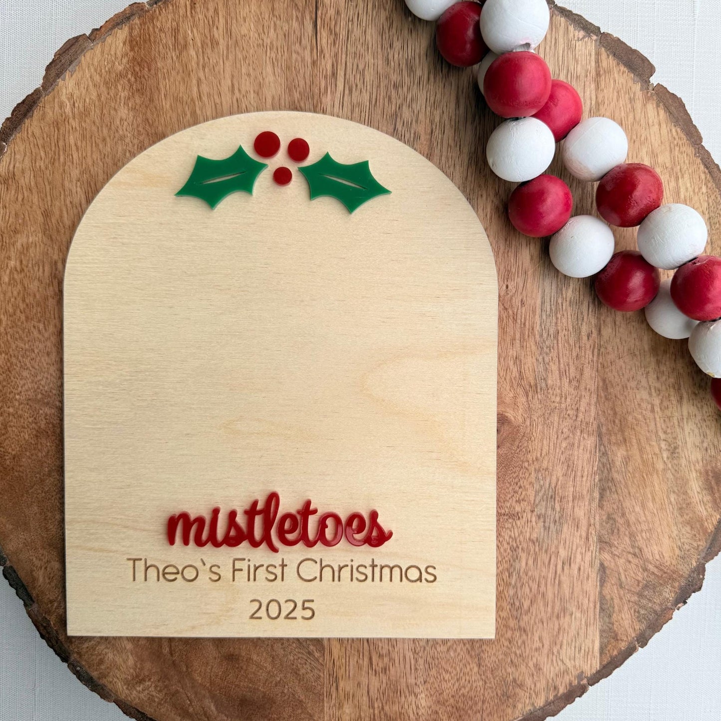 Mistletoe Baby Footprint Sign: First Christmas Keepsake