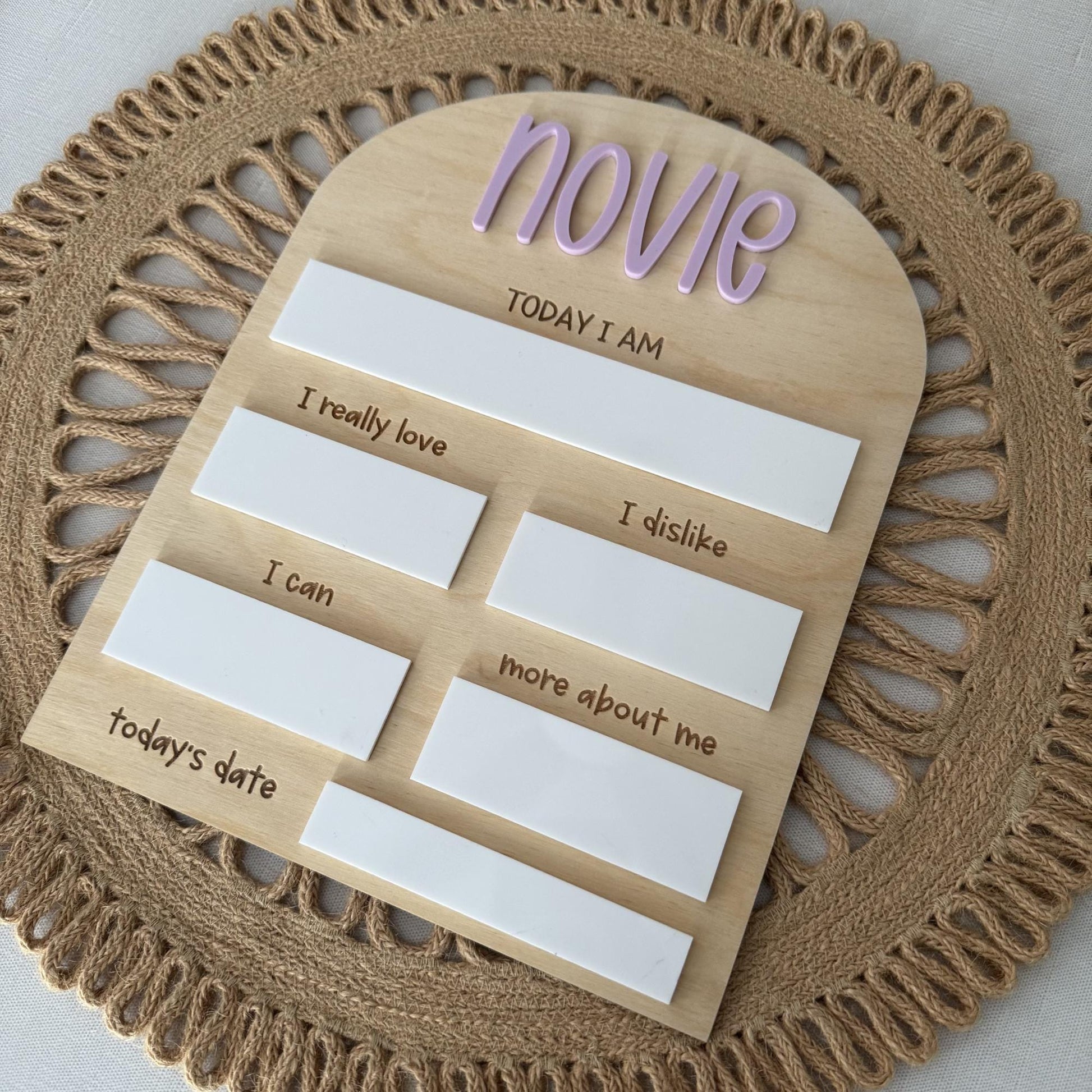 Personalized Baby Milestone Board: Wooden Photo Prop, Dry Erase