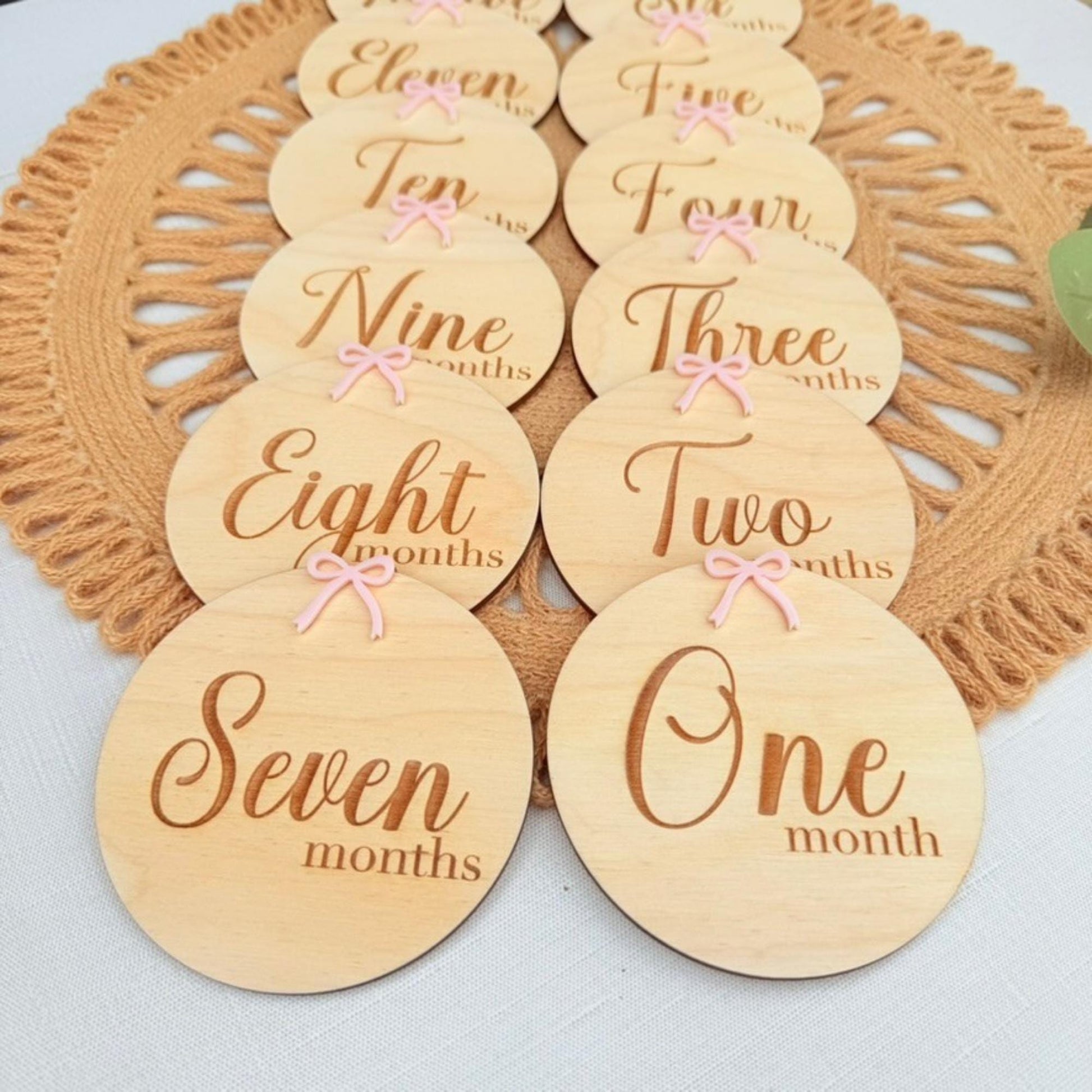 Bow Baby Name Sign, Monthly Milestones and Birth Announcement