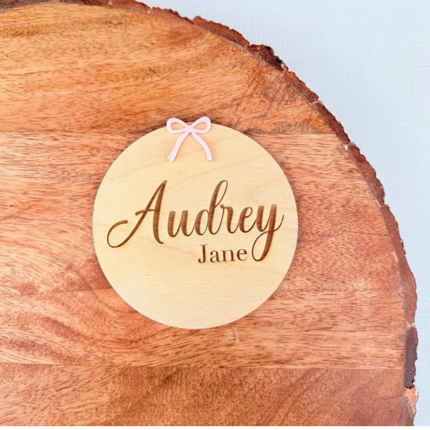 Bow Baby Name Sign, Monthly Milestones and Birth Announcement
