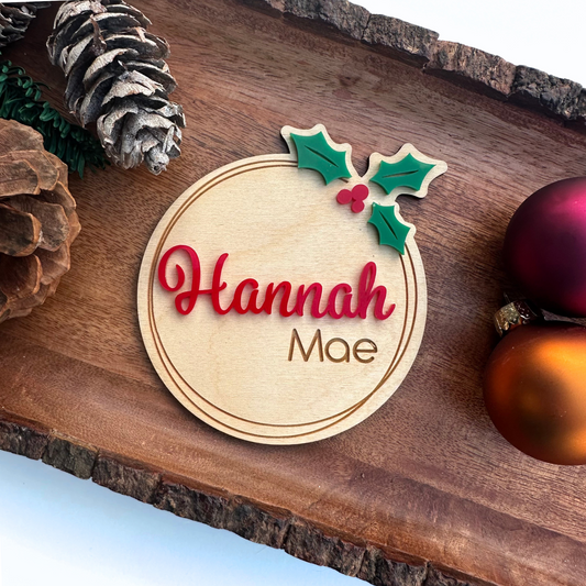 Christmas Baby Name Sign, Birth Announcement for Winter Baby