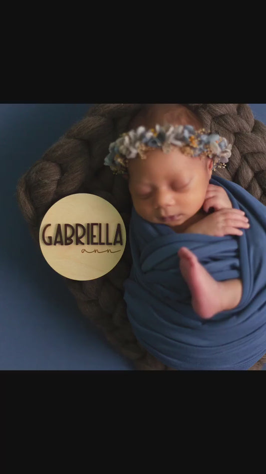 Wooden Birth Announcement Sign, Newborn Photo Prop
