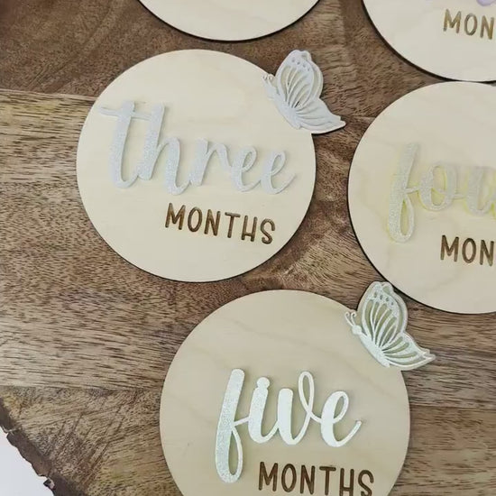 Butterfly Baby Milestone Cards: Newborn Photo Prop Set