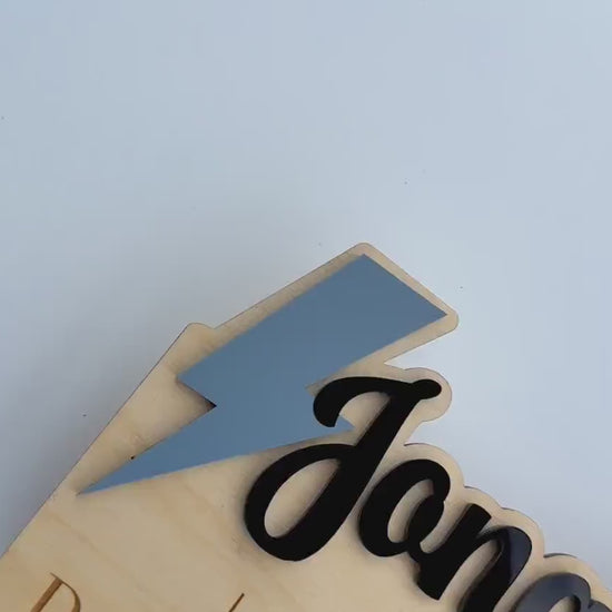 Personalized Baby Birth Stats Sign: 3D Acrylic Name, Wood Keepsake