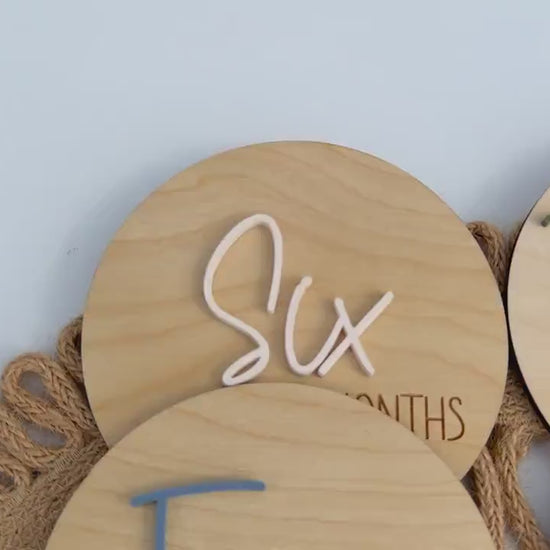 Baby Milestone Discs: Wood & Acrylic Photo Prop Set