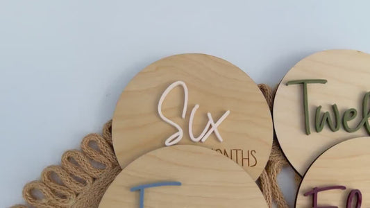 Baby Milestone Discs: Wood & Acrylic Photo Prop Set