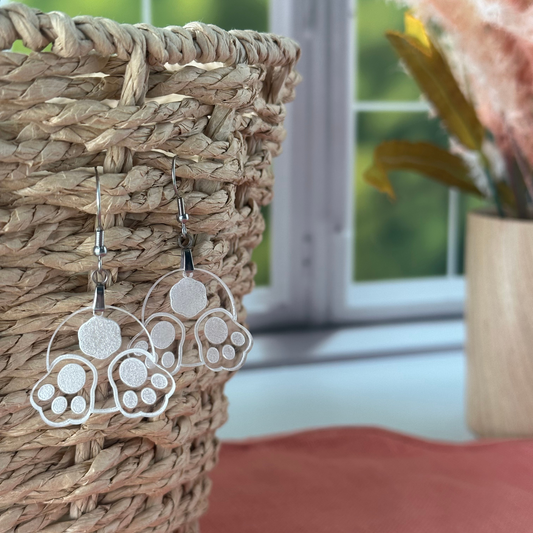 Clear Acrylic Bunny Butt Earrings