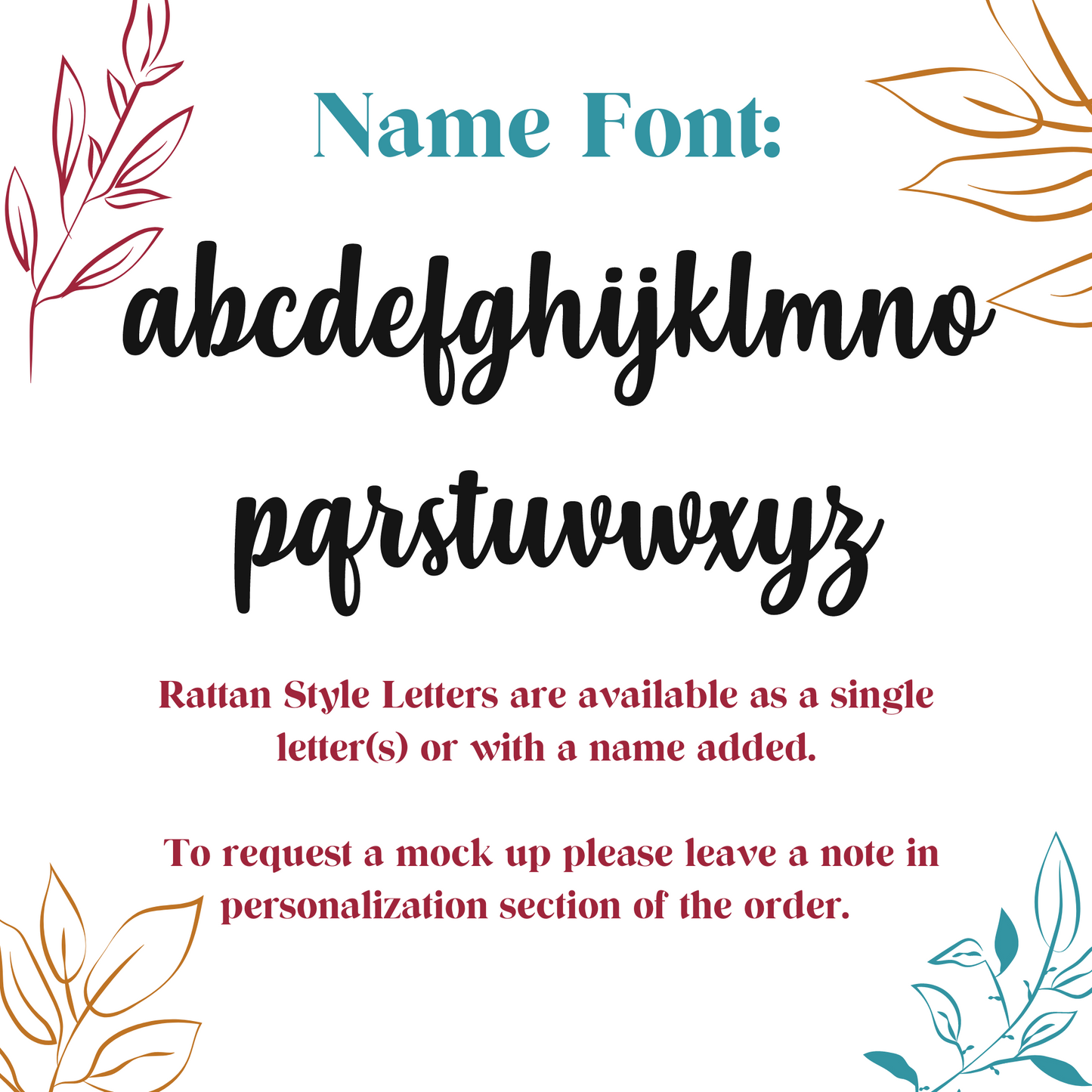 Rattan Cane Style Name Sign