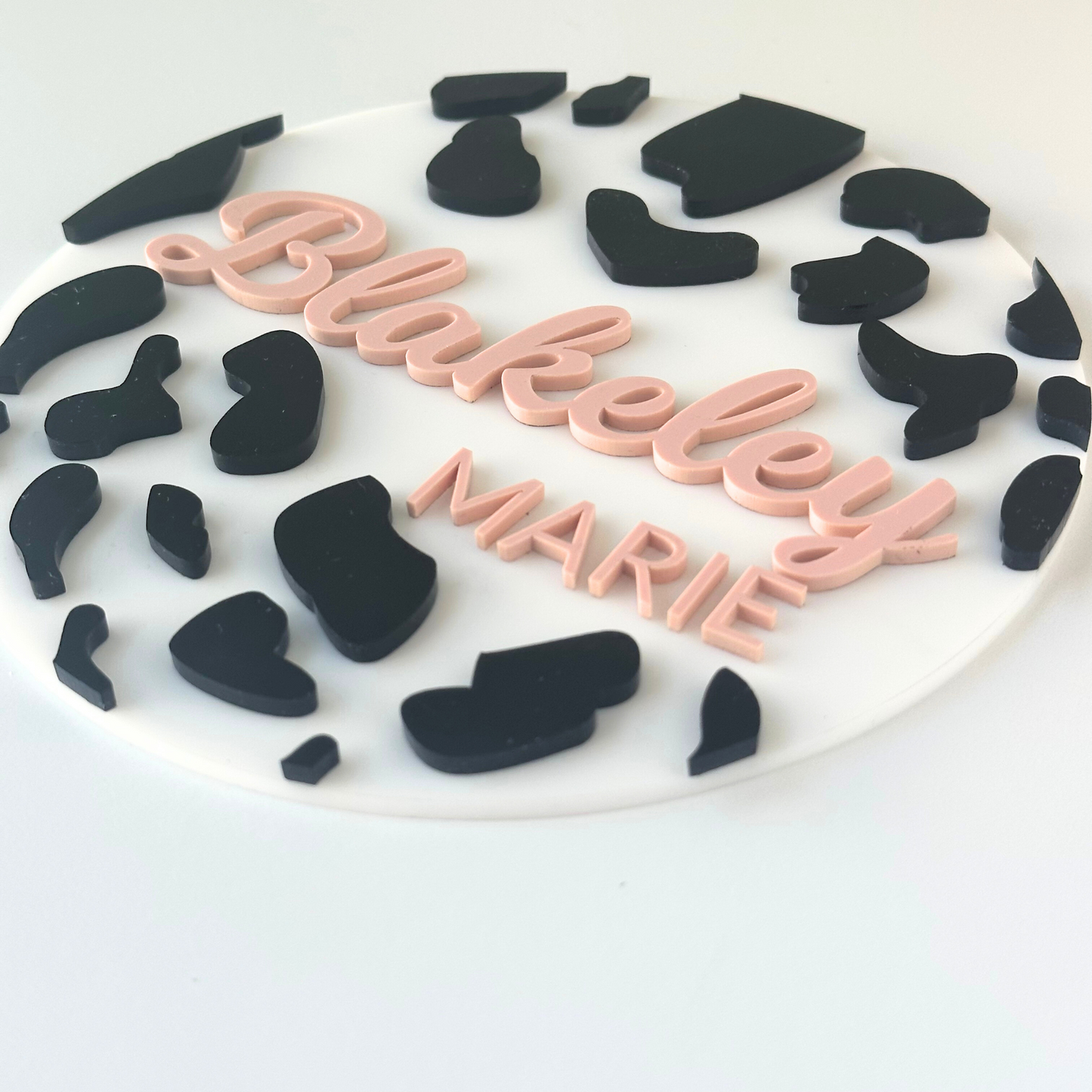 Cow Print Acrylic Name Sign