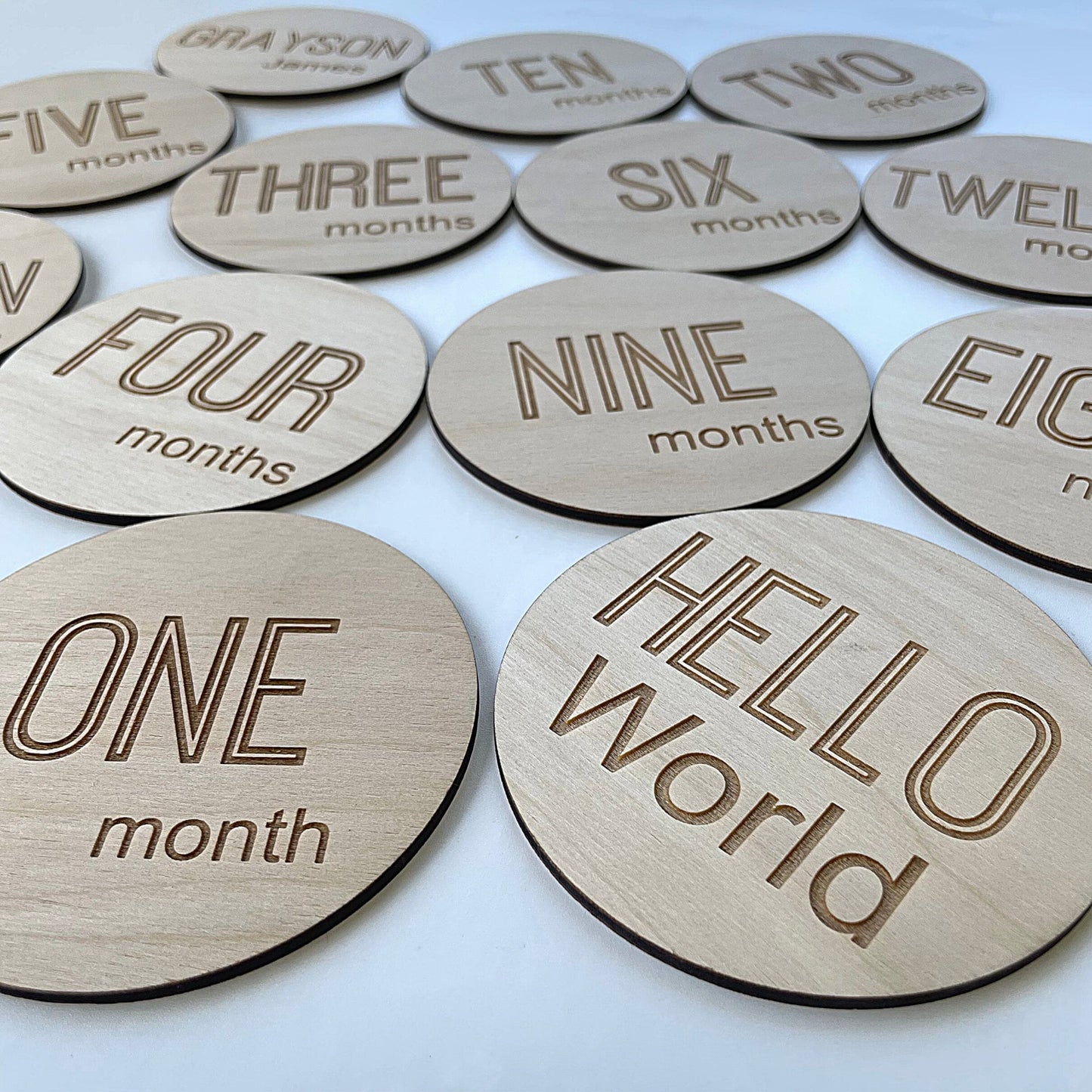 Engraved Monthly Milestone Cards