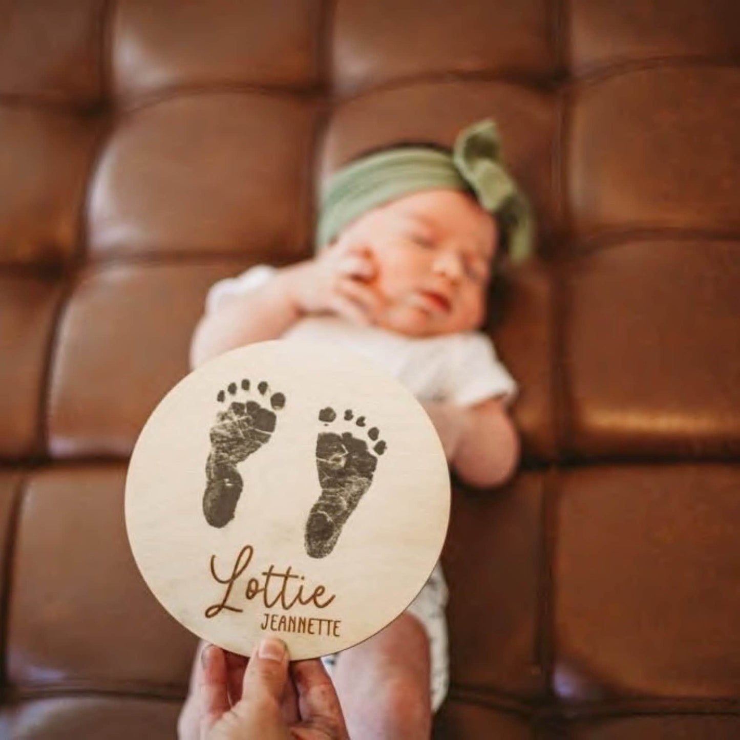 Double Sided Baby Footprint and Birth Announcement Sign