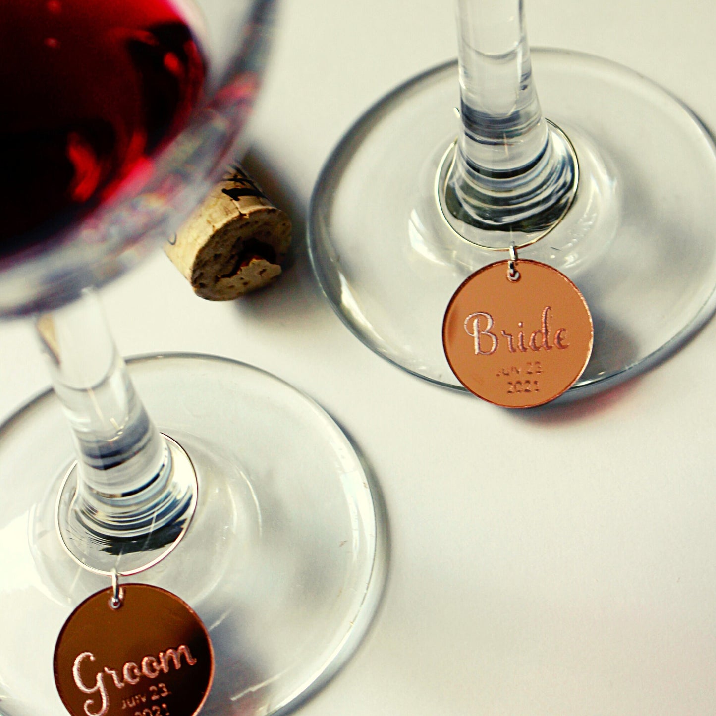 Personalized Wine Charms, Wine Wedding Favors,  Wedding Guest Gift