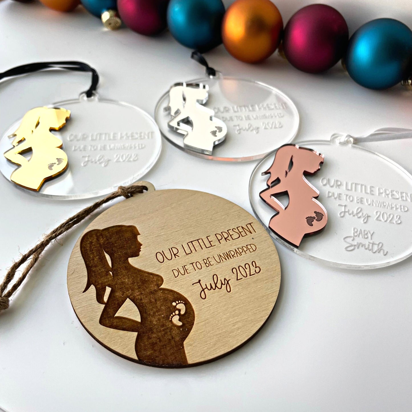 Twins Expecting Ornament, Pregnancy Announcement Ornament