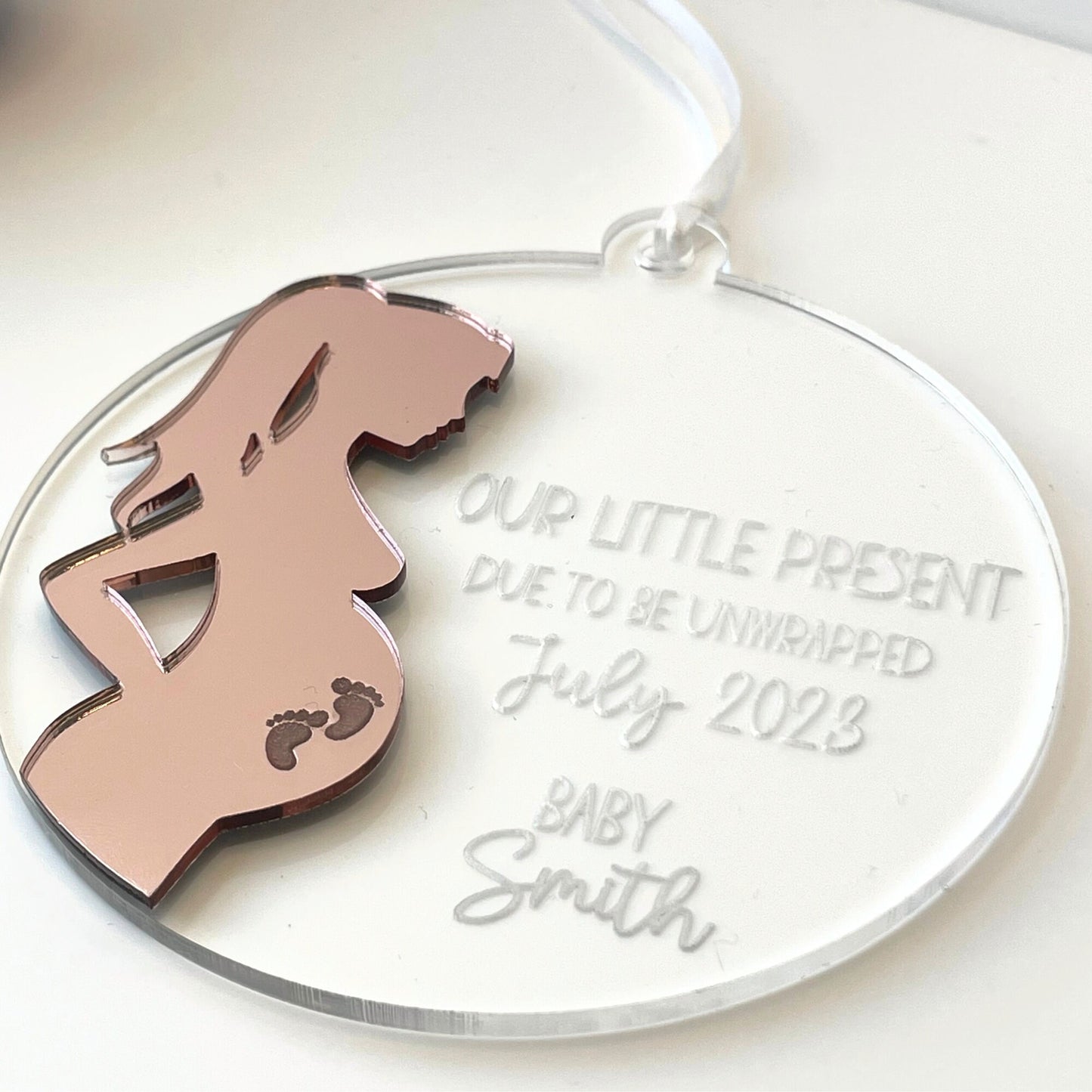 Expecting Ornament, Pregnancy Announcement Ornament, Gift for Expecting Parents