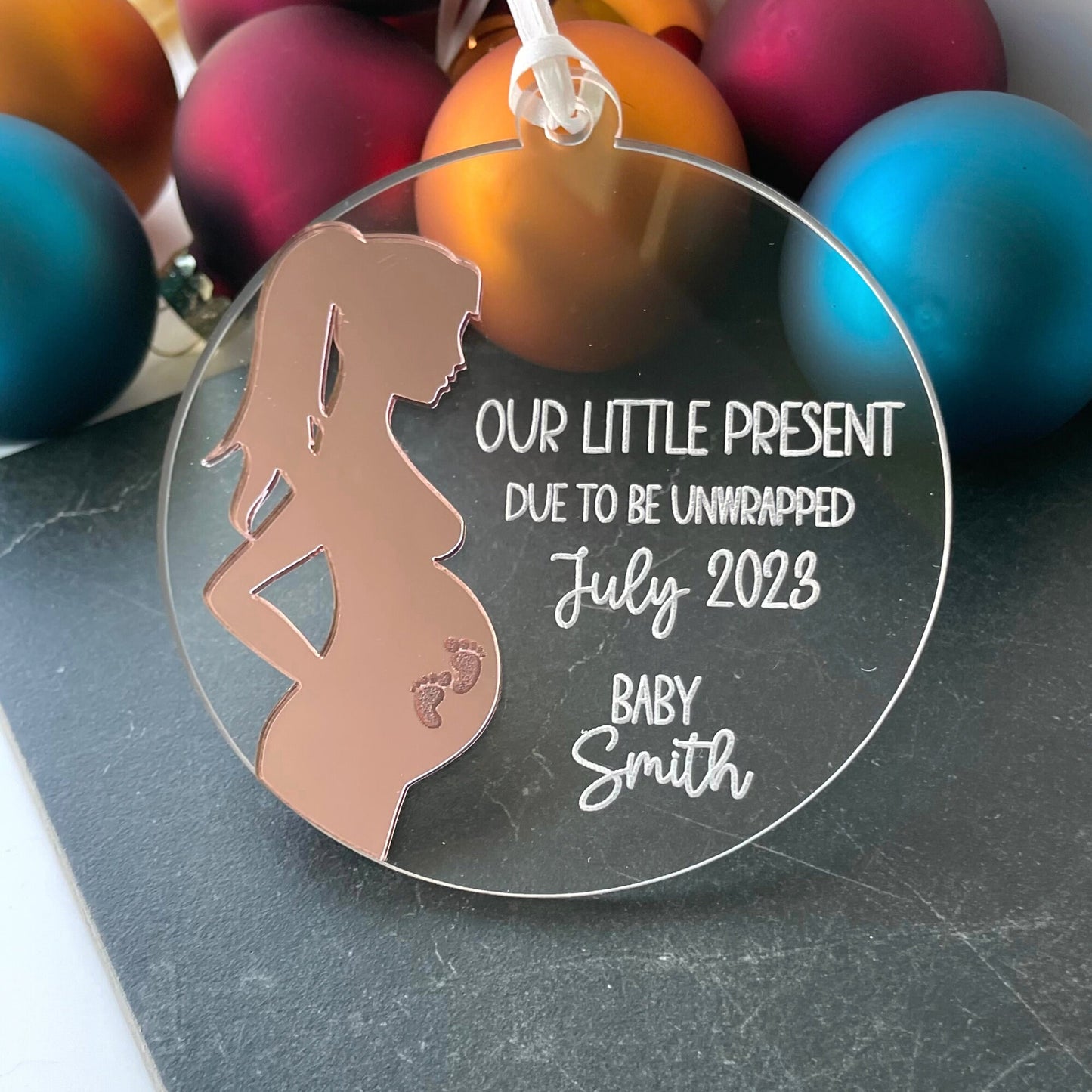 Expecting Ornament, Pregnancy Announcement Ornament, Gift for Expecting Parents
