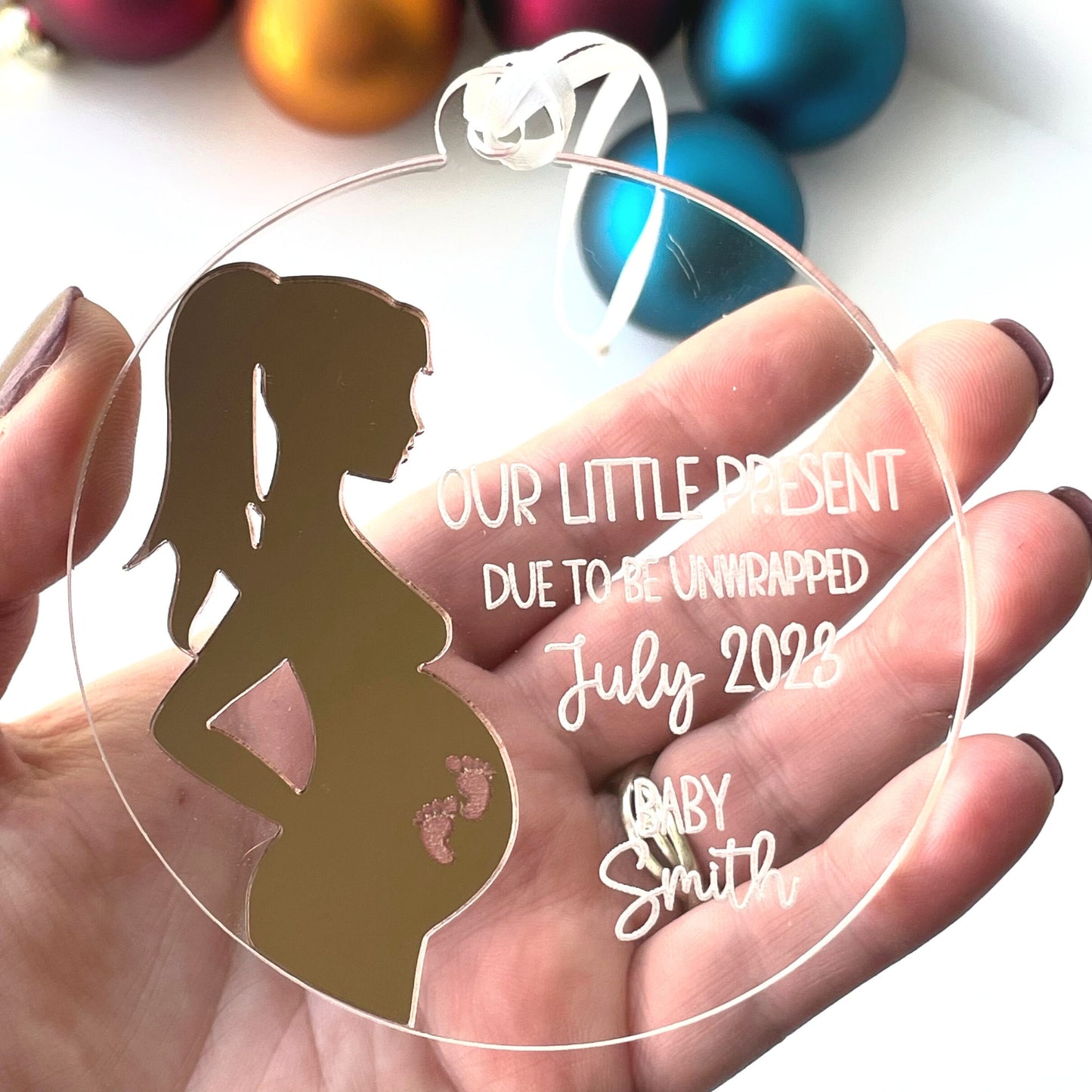 Twins Expecting Ornament, Pregnancy Announcement Ornament