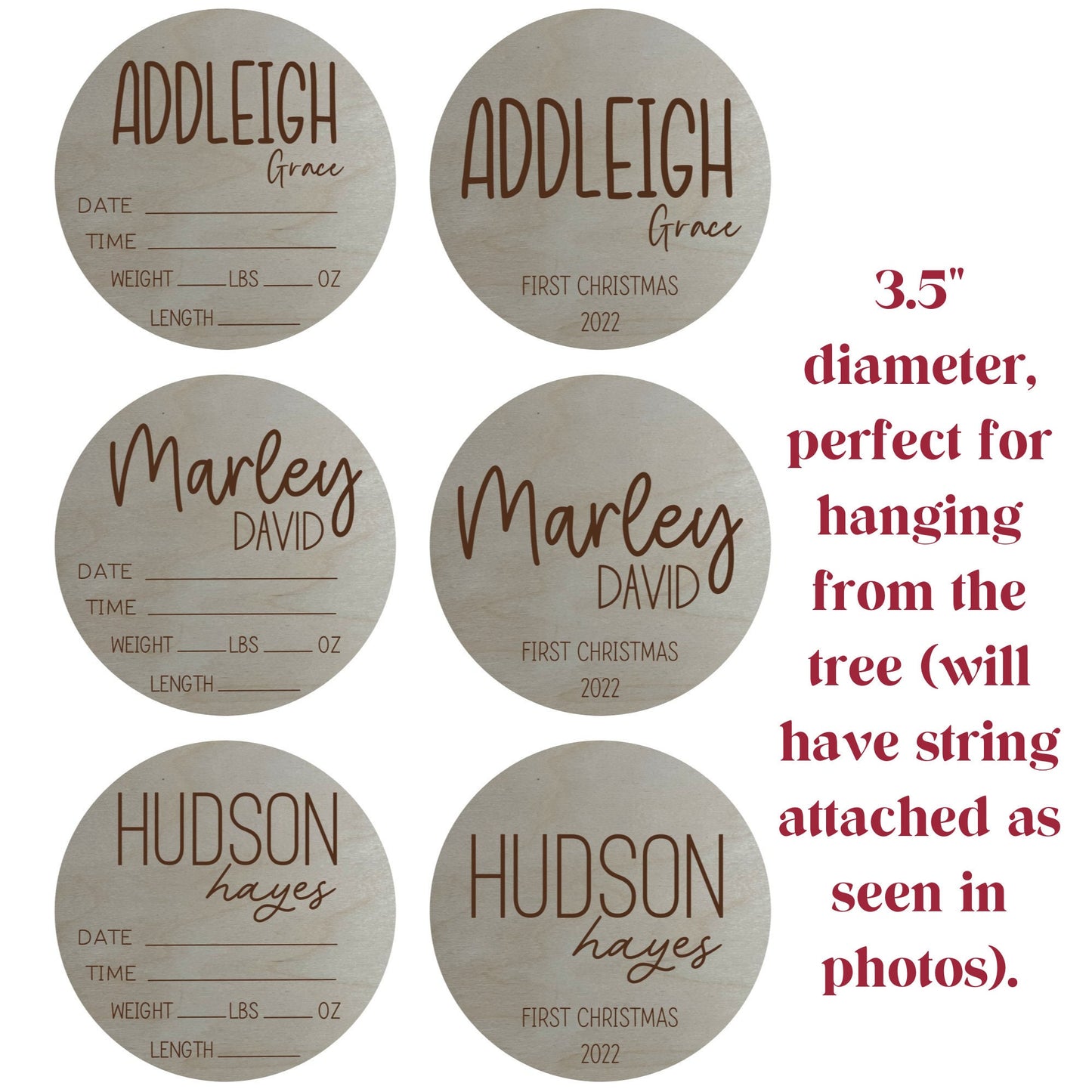 Birth Announcement Christmas Ornament