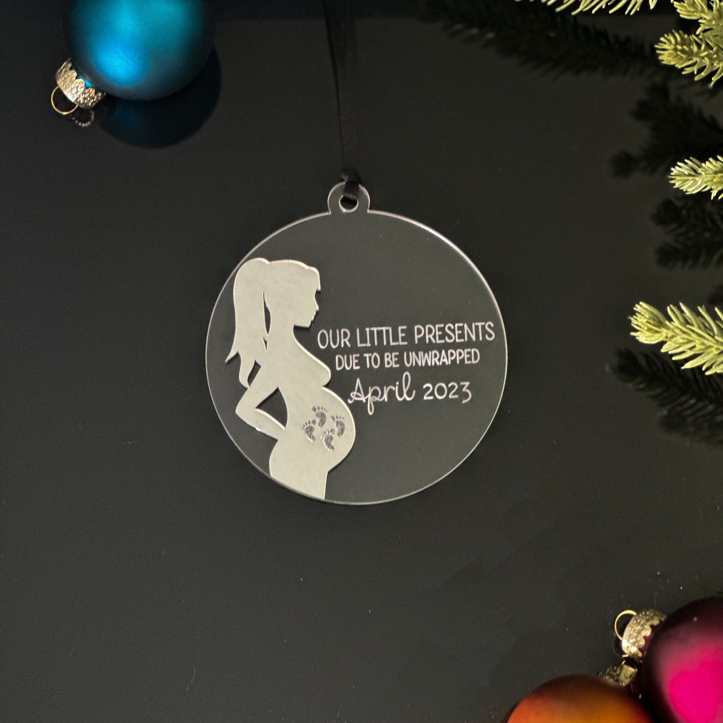 Twins Expecting Ornament, Pregnancy Announcement Ornament