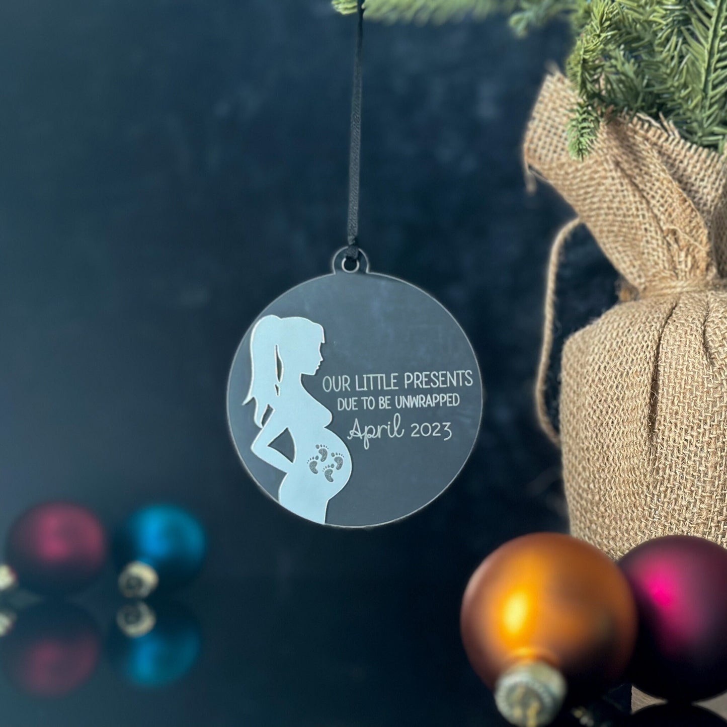 Twins Expecting Ornament, Pregnancy Announcement Ornament