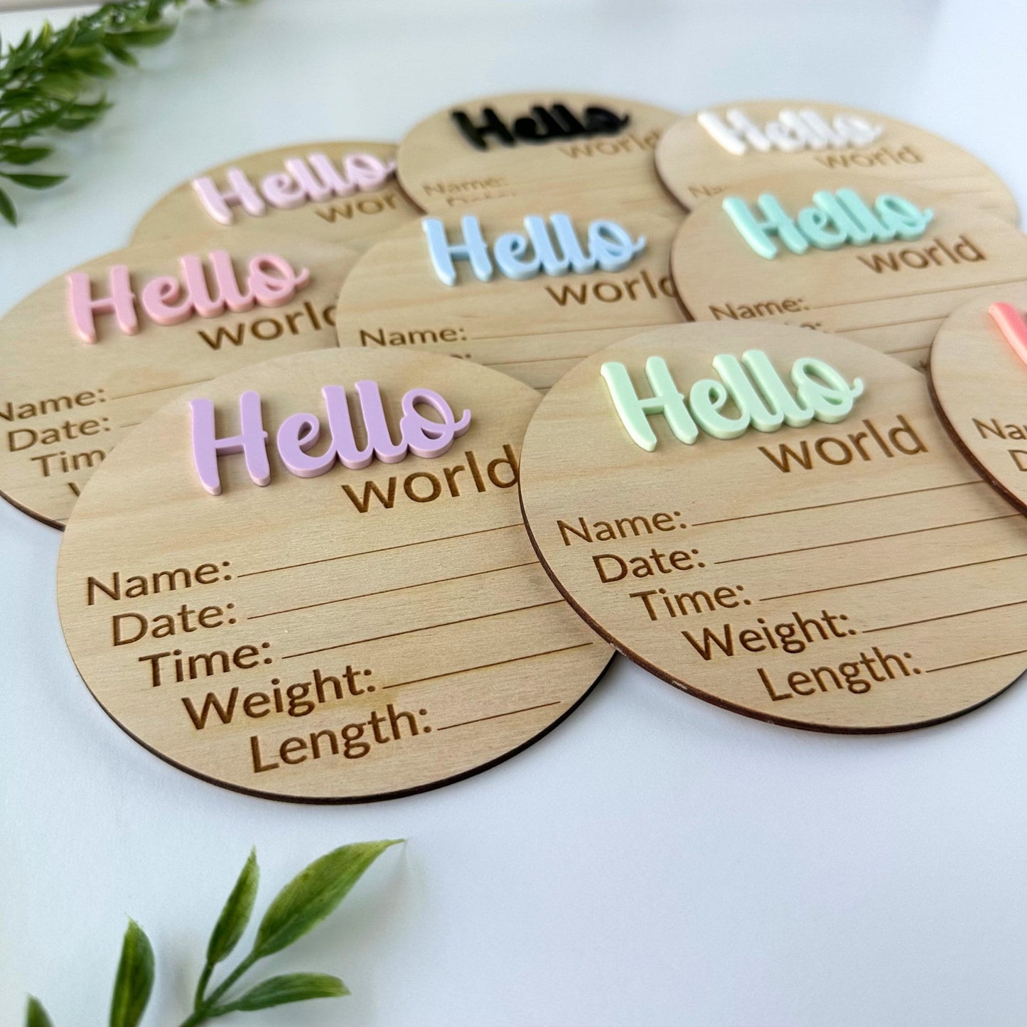 Hello World Birth Announcement, Baby Birth Stats Sign, Newborn Photo Prop