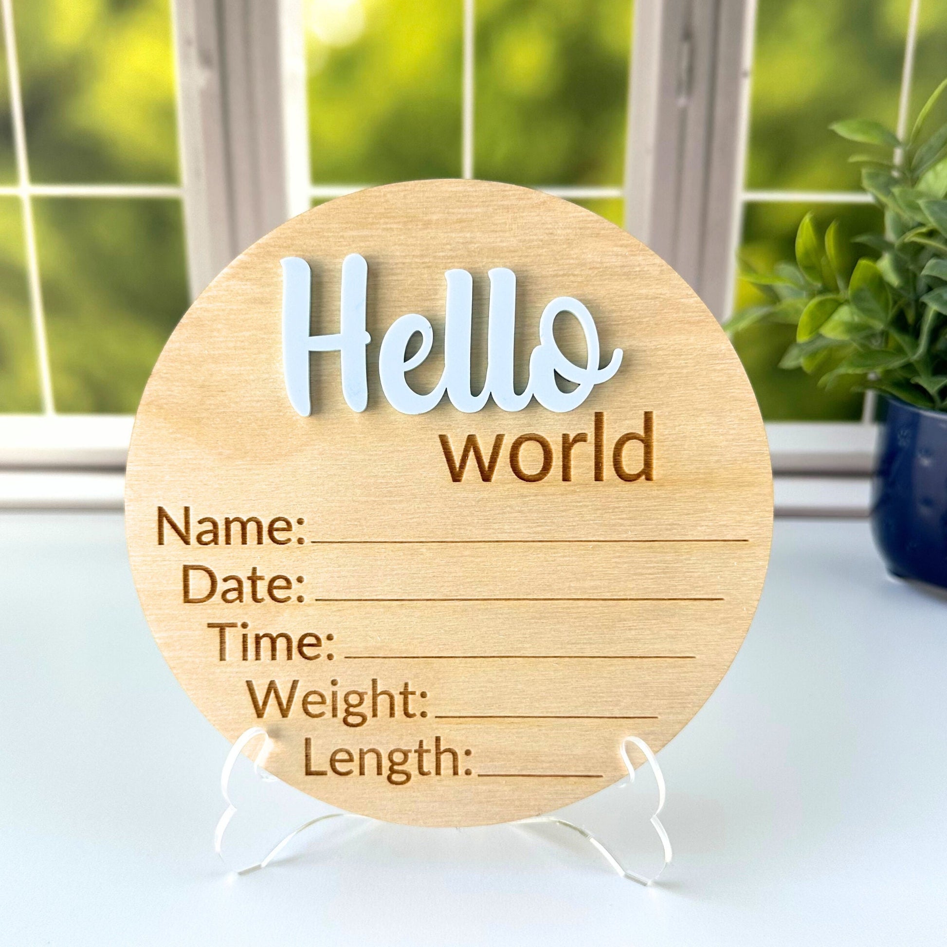 Hello World Birth Stats Sign and Monthly Milestone Set, Baby Gift Set, Baby Shower Gift, Baby Milestone Cards